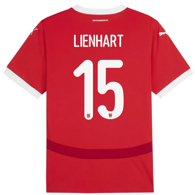 Danxen Børn Østrig Philipp Lienhart #15 Rød Hjemmebane Spillertrøjer 24-26 Trøje T-Shirt