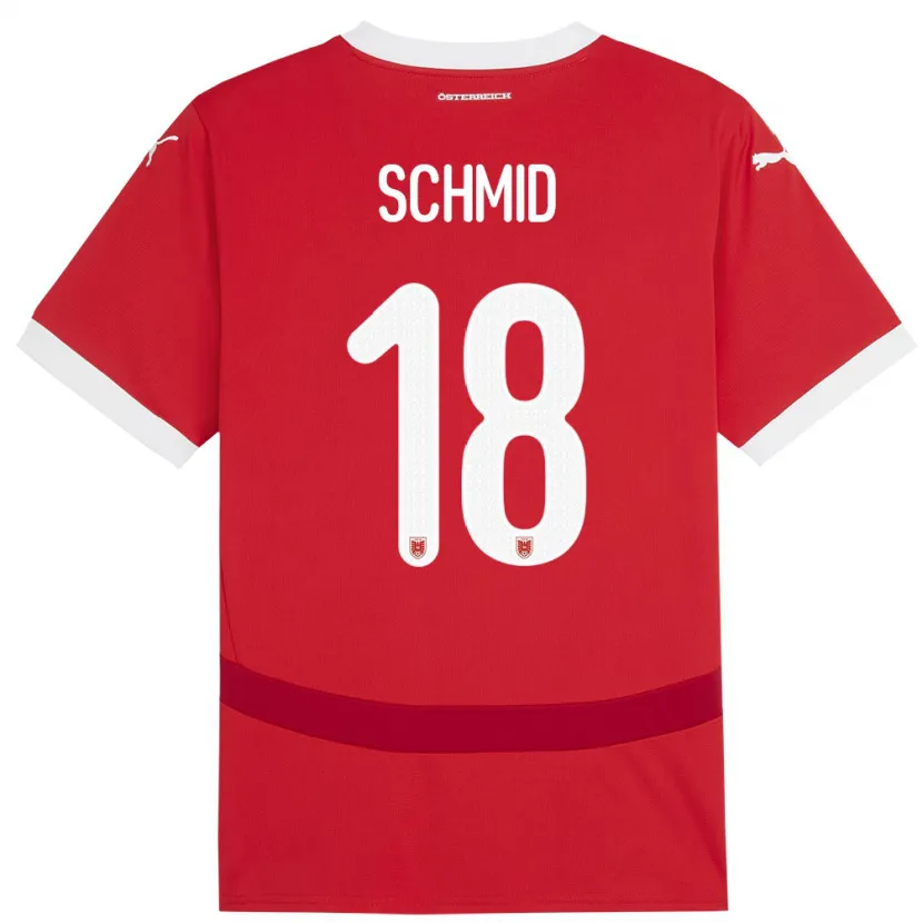 Danxen Børn Østrig Romano Schmid #18 Rød Hjemmebane Spillertrøjer 24-26 Trøje T-Shirt