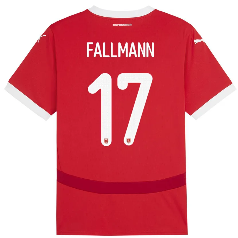 Danxen Børn Østrig Pascal Fallmann #17 Rød Hjemmebane Spillertrøjer 24-26 Trøje T-Shirt