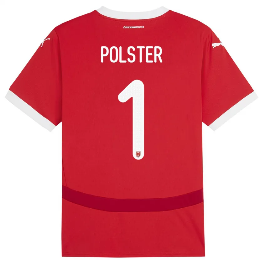 Danxen Børn Østrig Nikolas Polster #1 Rød Hjemmebane Spillertrøjer 24-26 Trøje T-Shirt