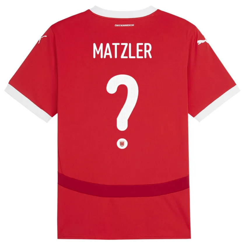 Danxen Børn Østrig Leo Mätzler #0 Rød Hjemmebane Spillertrøjer 24-26 Trøje T-Shirt