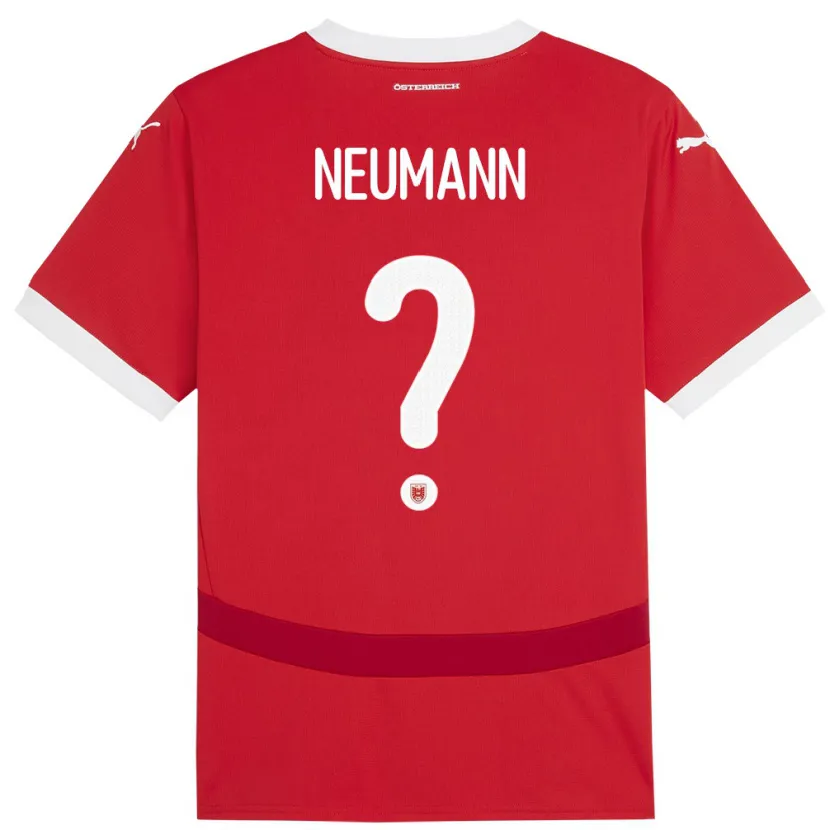 Danxen Børn Østrig Moritz Neumann #0 Rød Hjemmebane Spillertrøjer 24-26 Trøje T-Shirt