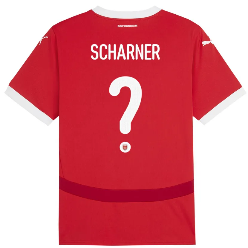 Danxen Børn Østrig Benedict Scharner #0 Rød Hjemmebane Spillertrøjer 24-26 Trøje T-Shirt