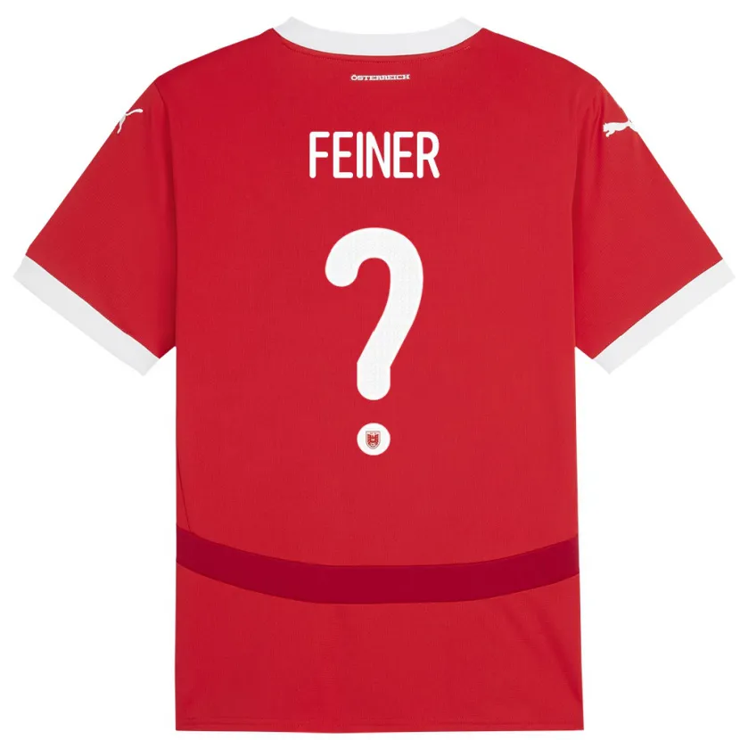 Danxen Børn Østrig Fabian Feiner #0 Rød Hjemmebane Spillertrøjer 24-26 Trøje T-Shirt