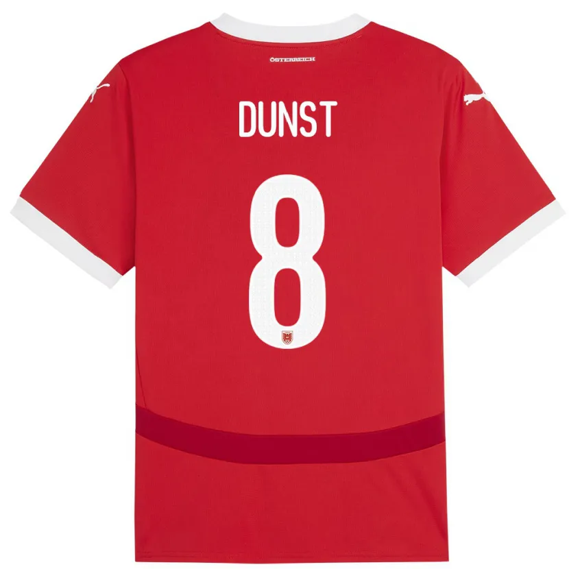 Danxen Børn Østrig Barbara Dunst #8 Rød Hjemmebane Spillertrøjer 24-26 Trøje T-Shirt