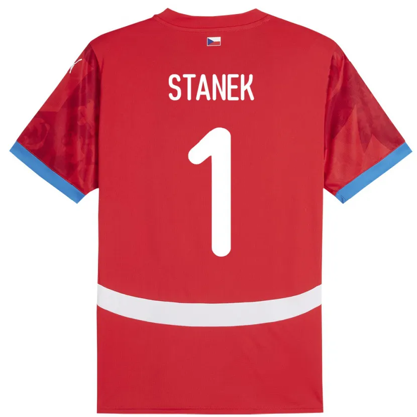 Danxen Børn Tjekkiet Jindrich Stanek #1 Rød Hjemmebane Spillertrøjer 24-26 Trøje T-Shirt