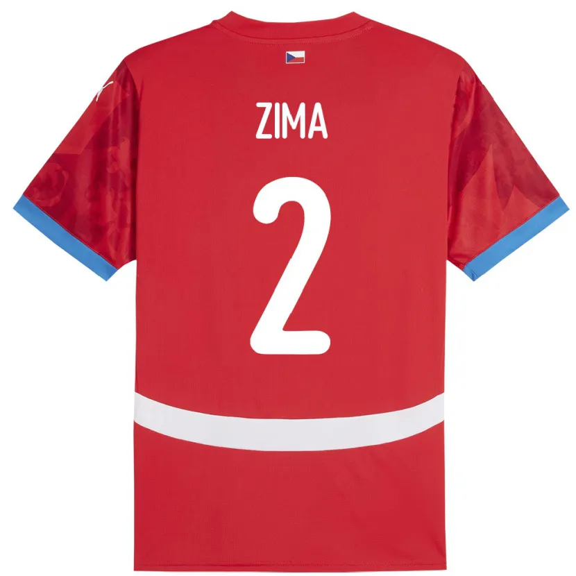 Danxen Børn Tjekkiet David Zima #2 Rød Hjemmebane Spillertrøjer 24-26 Trøje T-Shirt