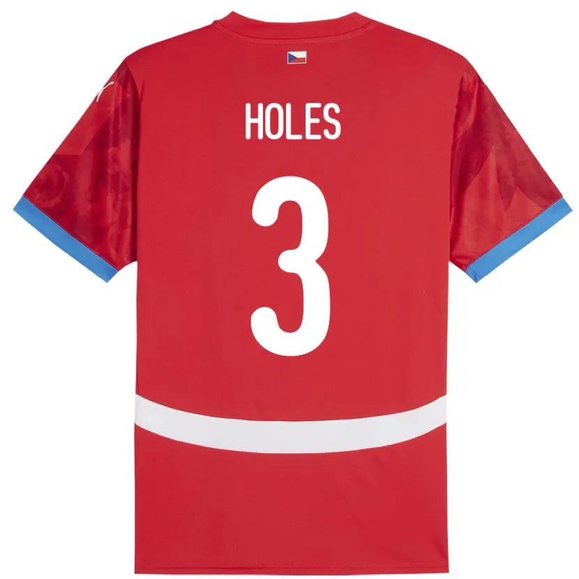 Danxen Børn Tjekkiet Tomas Holes #3 Rød Hjemmebane Spillertrøjer 24-26 Trøje T-Shirt