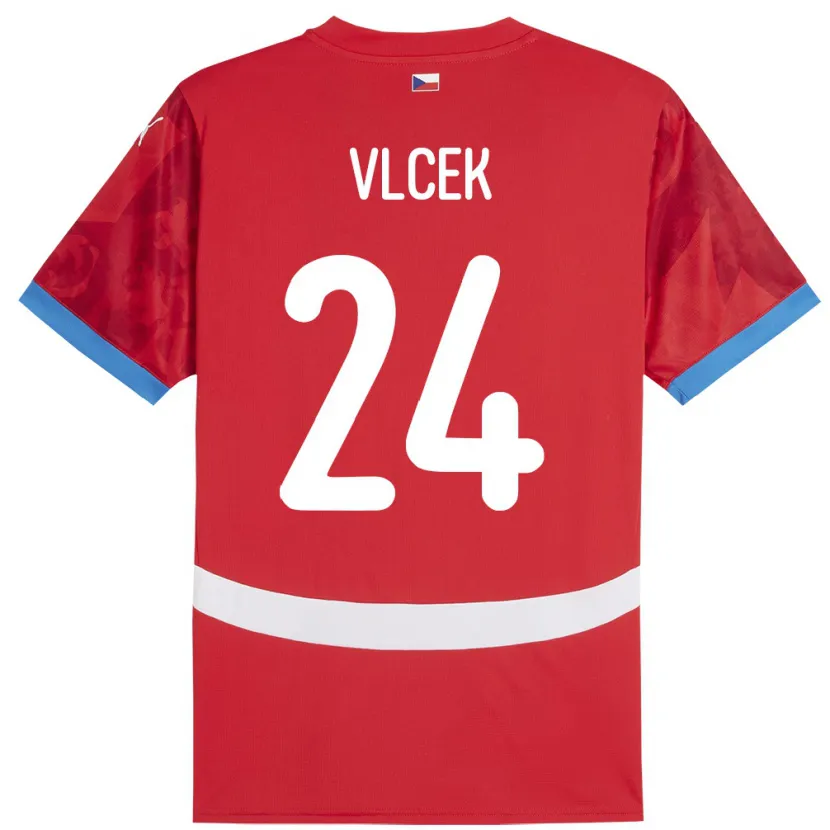 Danxen Børn Tjekkiet Tomas Vlcek #24 Rød Hjemmebane Spillertrøjer 24-26 Trøje T-Shirt