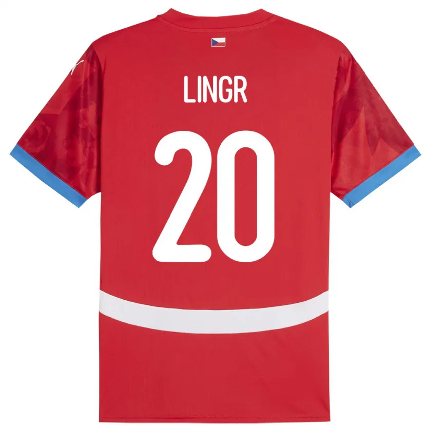 Danxen Børn Tjekkiet Ondrej Lingr #20 Rød Hjemmebane Spillertrøjer 24-26 Trøje T-Shirt