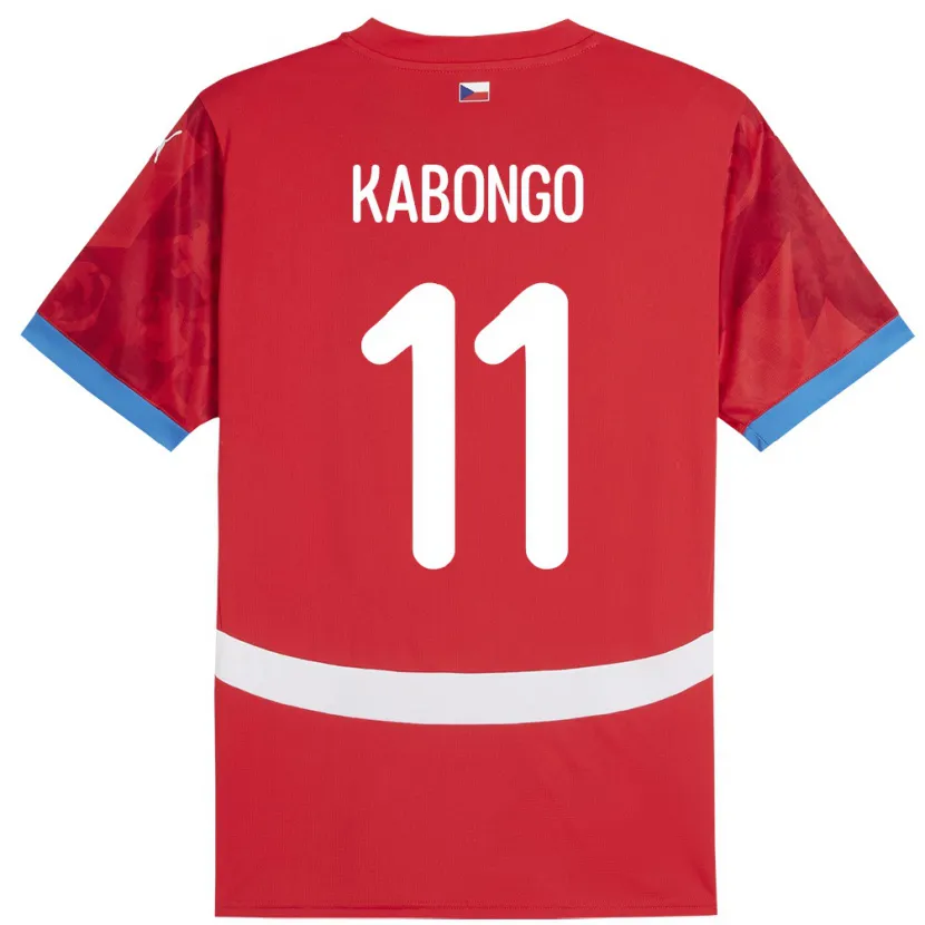 Danxen Børn Tjekkiet Christophe Kabongo #11 Rød Hjemmebane Spillertrøjer 24-26 Trøje T-Shirt