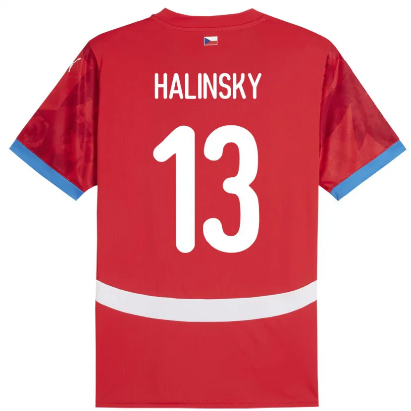 Danxen Børn Tjekkiet Denis Halinsky #13 Rød Hjemmebane Spillertrøjer 24-26 Trøje T-Shirt