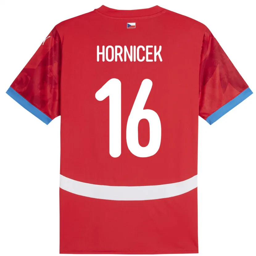 Danxen Børn Tjekkiet Lukas Hornicek #16 Rød Hjemmebane Spillertrøjer 24-26 Trøje T-Shirt