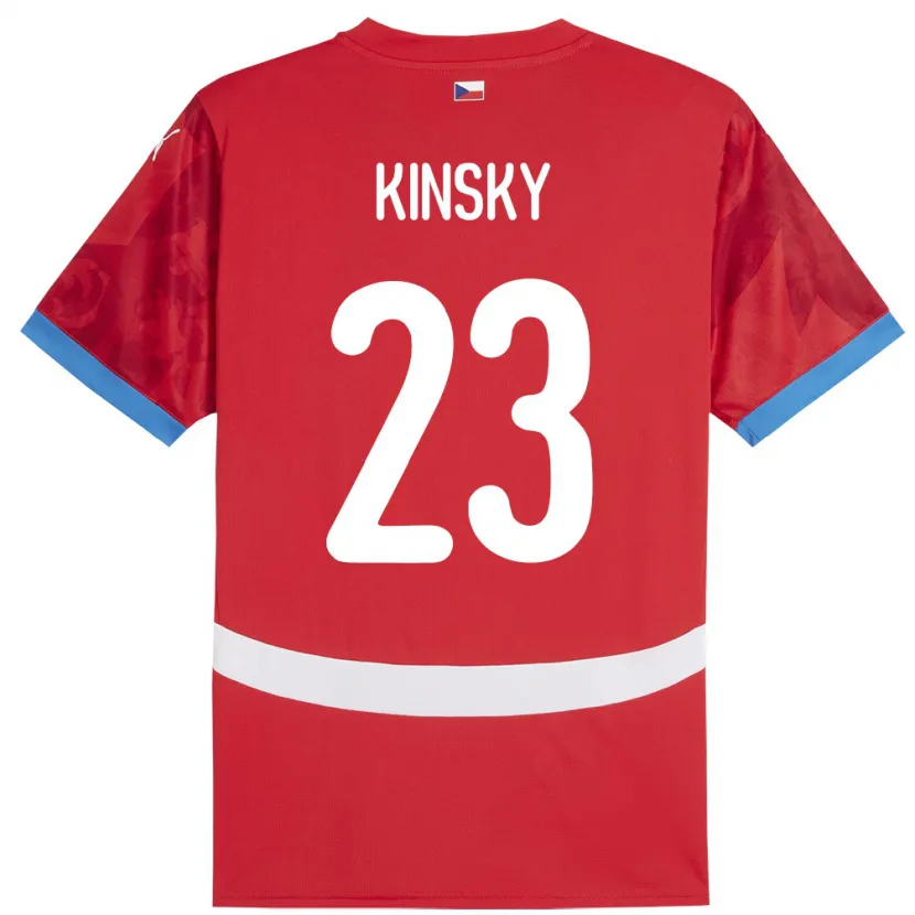 Danxen Børn Tjekkiet Antonin Kinsky #23 Rød Hjemmebane Spillertrøjer 24-26 Trøje T-Shirt