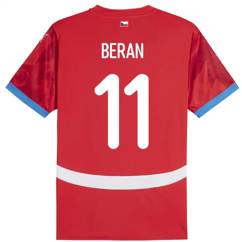 Danxen Børn Tjekkiet Stepan Beran #11 Rød Hjemmebane Spillertrøjer 24-26 Trøje T-Shirt