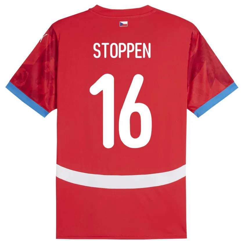 Danxen Børn Tjekkiet Tadeas Stoppen #16 Rød Hjemmebane Spillertrøjer 24-26 Trøje T-Shirt