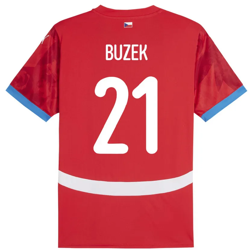 Danxen Børn Tjekkiet Alexandr Buzek #21 Rød Hjemmebane Spillertrøjer 24-26 Trøje T-Shirt