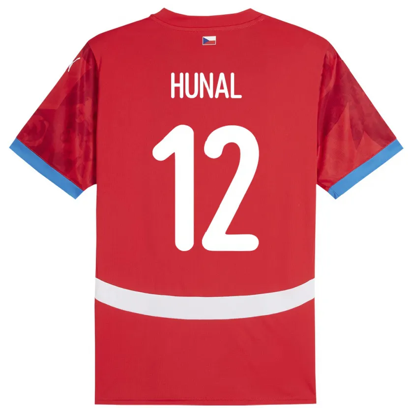 Danxen Børn Tjekkiet Eric Hunal #12 Rød Hjemmebane Spillertrøjer 24-26 Trøje T-Shirt