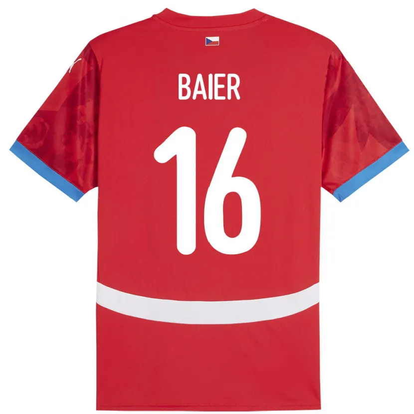 Danxen Børn Tjekkiet Viktor Baier #16 Rød Hjemmebane Spillertrøjer 24-26 Trøje T-Shirt