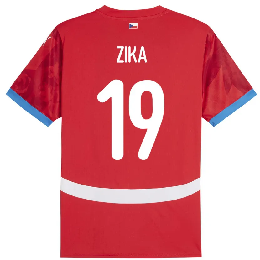 Danxen Børn Tjekkiet Petr Zika #19 Rød Hjemmebane Spillertrøjer 24-26 Trøje T-Shirt