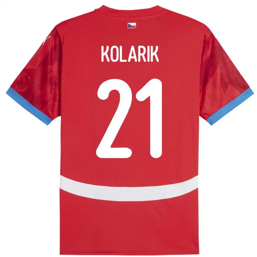 Danxen Børn Tjekkiet Josef Kolarik #21 Rød Hjemmebane Spillertrøjer 24-26 Trøje T-Shirt