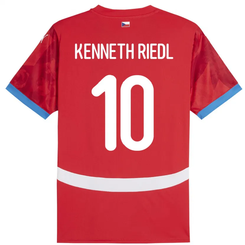 Danxen Børn Tjekkiet Victor Kenneth Riedl #10 Rød Hjemmebane Spillertrøjer 24-26 Trøje T-Shirt