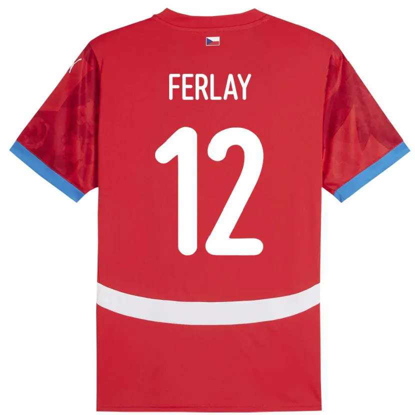 Danxen Børn Tjekkiet Ruben Ferlay #12 Rød Hjemmebane Spillertrøjer 24-26 Trøje T-Shirt