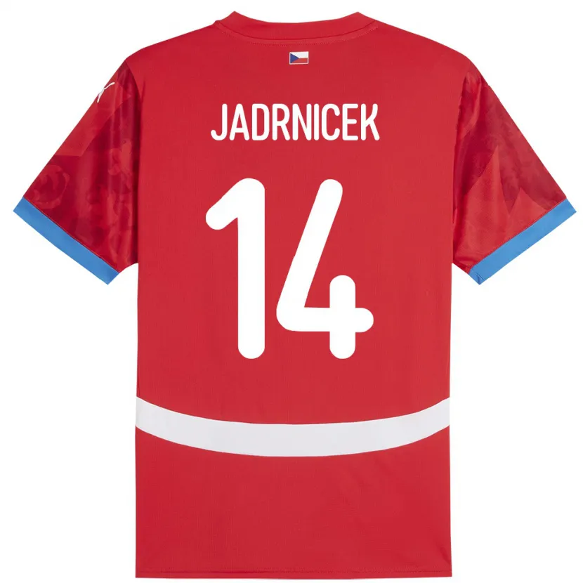 Danxen Børn Tjekkiet Nikola Jadrnicek #14 Rød Hjemmebane Spillertrøjer 24-26 Trøje T-Shirt