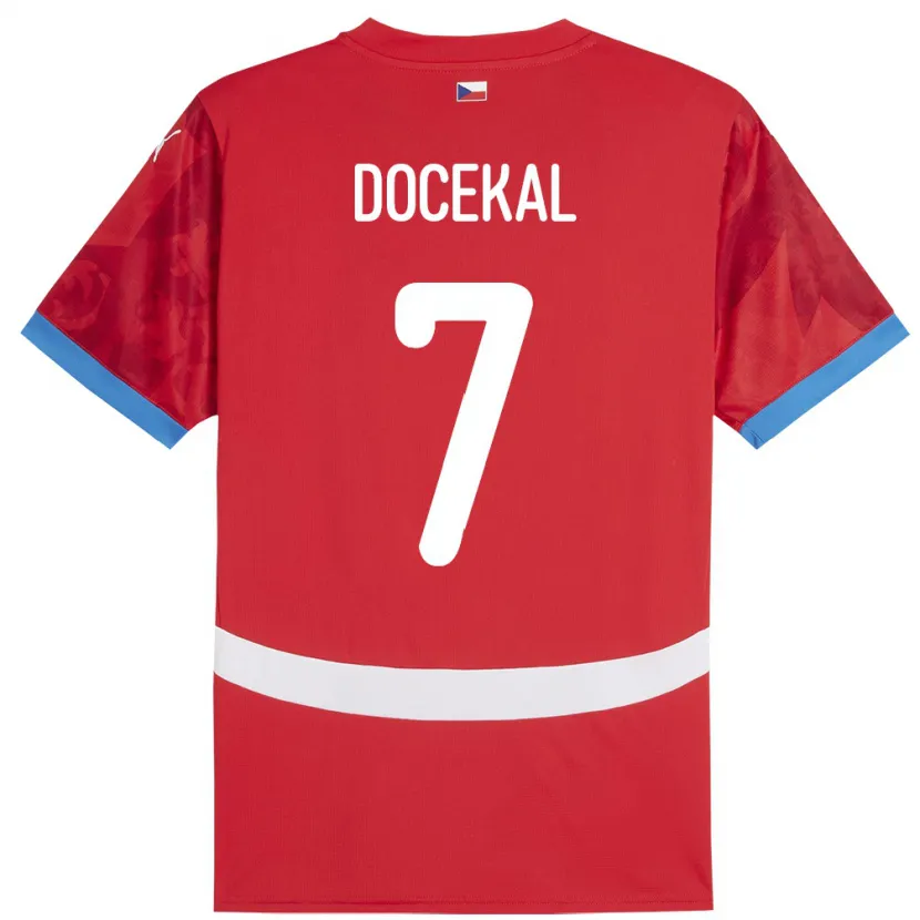 Danxen Børn Tjekkiet Tomas Docekal #7 Rød Hjemmebane Spillertrøjer 24-26 Trøje T-Shirt