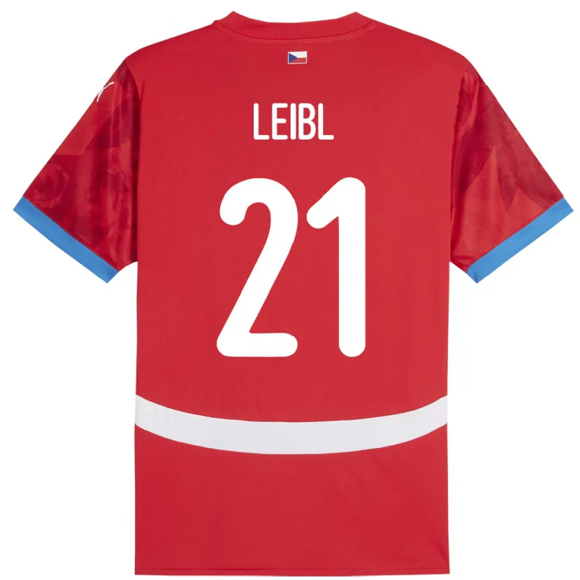 Danxen Børn Tjekkiet Adam Leibl #21 Rød Hjemmebane Spillertrøjer 24-26 Trøje T-Shirt