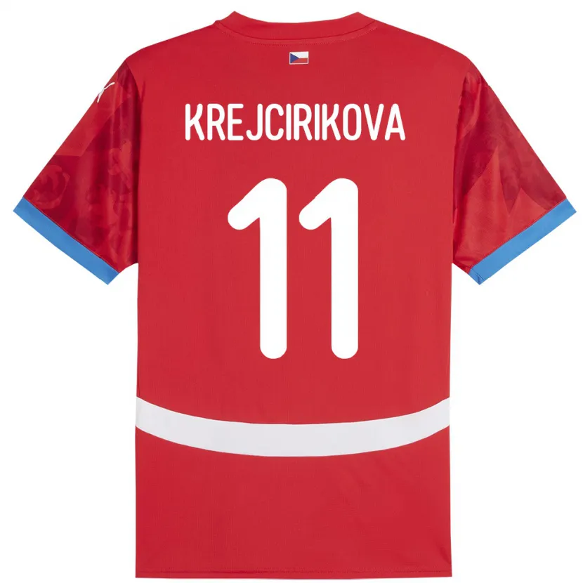 Danxen Børn Tjekkiet Tereza Krejčiříková #11 Rød Hjemmebane Spillertrøjer 24-26 Trøje T-Shirt