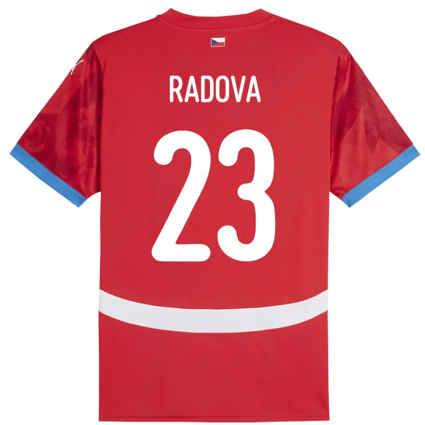 Danxen Børn Tjekkiet Michaela Radová #23 Rød Hjemmebane Spillertrøjer 24-26 Trøje T-Shirt