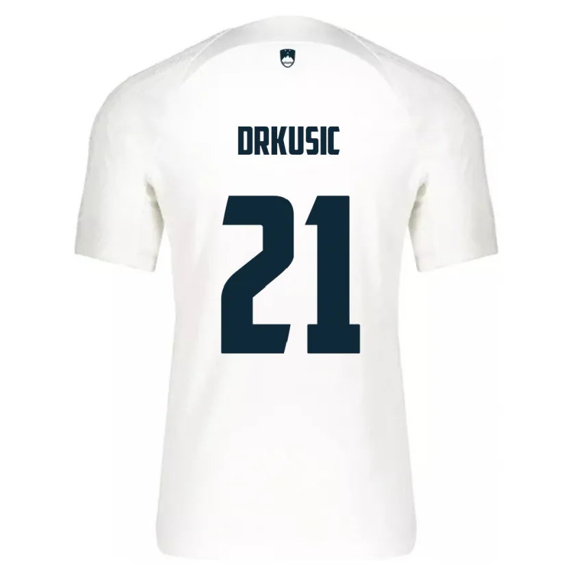 Danxen Børn Slovenien Vanja Drkusic #21 Hvid Hjemmebane Spillertrøjer 24-26 Trøje T-Shirt