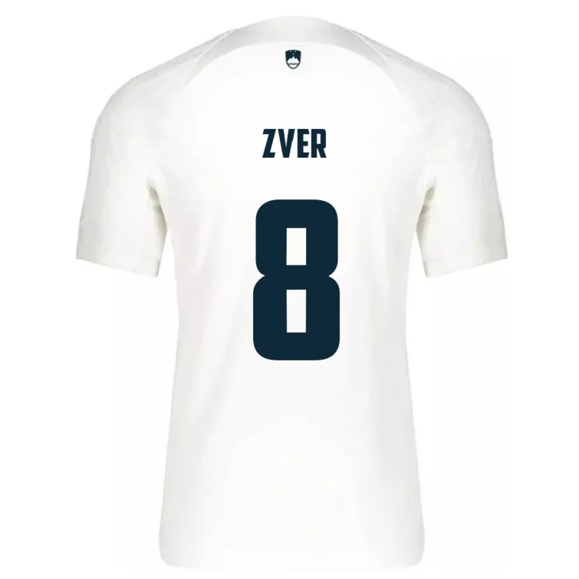 Danxen Børn Slovenien Mateja Zver #8 Hvid Hjemmebane Spillertrøjer 24-26 Trøje T-Shirt