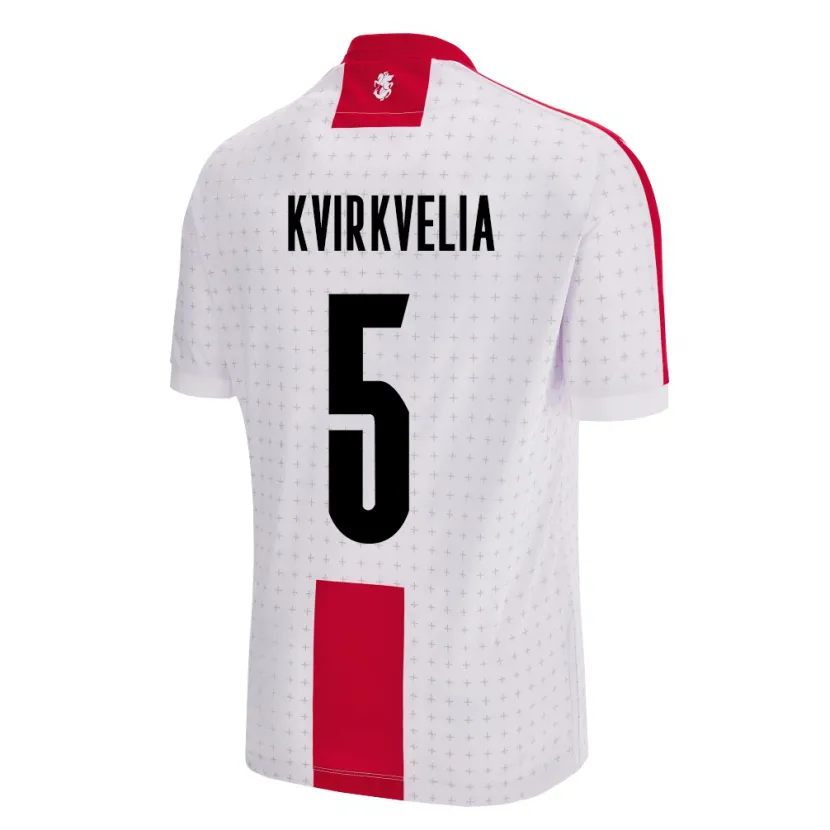 Danxen Børn Georgia Solomon Kvirkvelia #5 Hvid Hjemmebane Spillertrøjer 24-26 Trøje T-Shirt