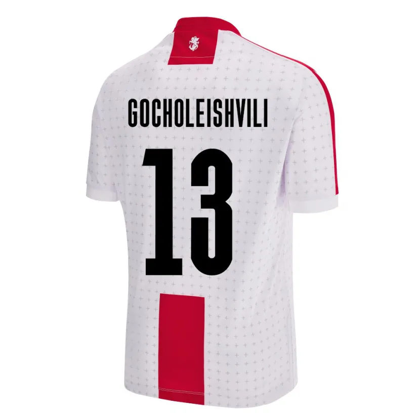 Danxen Børn Georgia Giorgi Gocholeishvili #13 Hvid Hjemmebane Spillertrøjer 24-26 Trøje T-Shirt