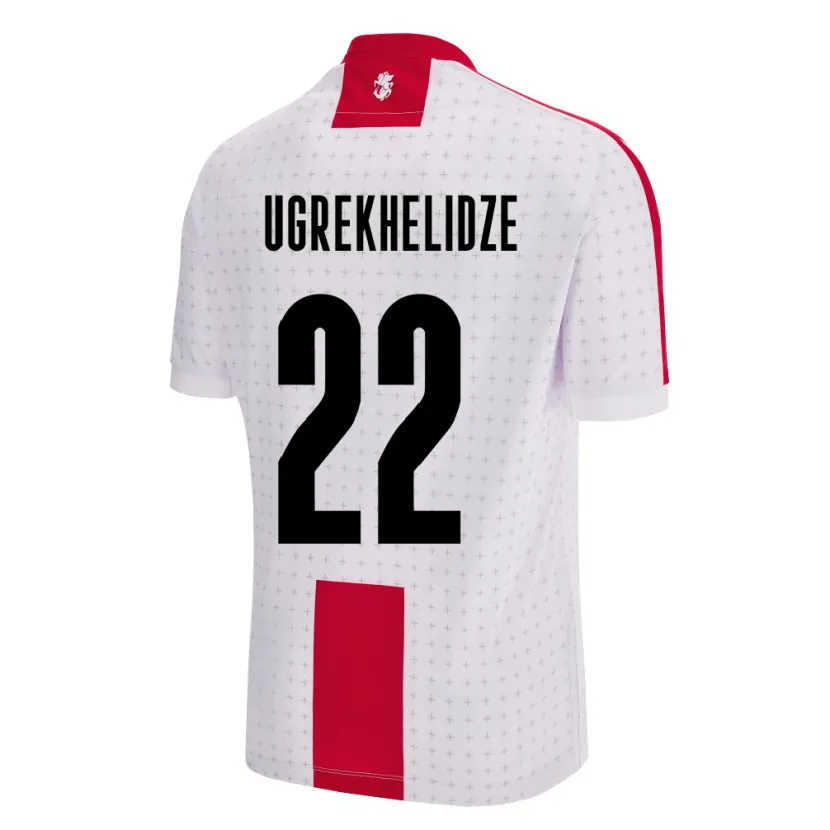 Danxen Børn Georgia Nikoloz Ugrekhelidze #22 Hvid Hjemmebane Spillertrøjer 24-26 Trøje T-Shirt