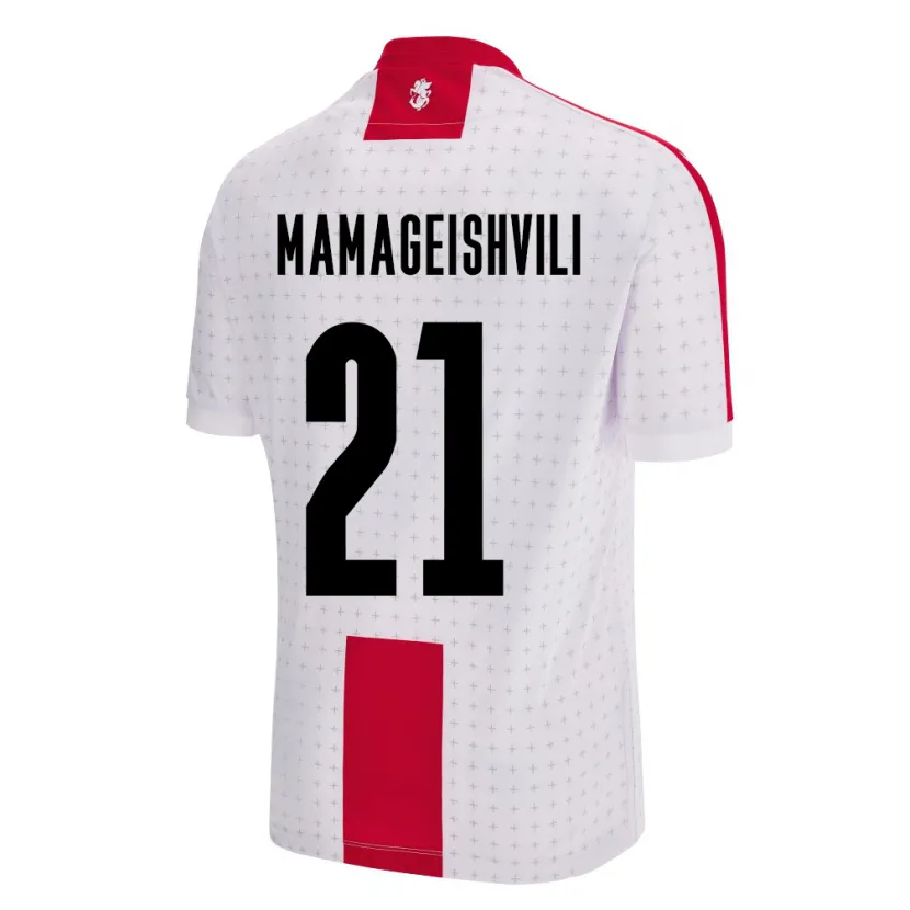 Danxen Børn Georgia Otar Mamageishvili #21 Hvid Hjemmebane Spillertrøjer 24-26 Trøje T-Shirt