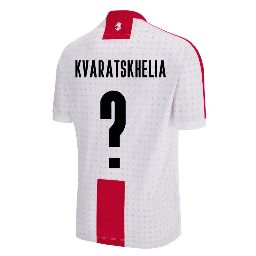 Danxen Børn Georgia Lasha Kvaratskhelia #0 Hvid Hjemmebane Spillertrøjer 24-26 Trøje T-Shirt