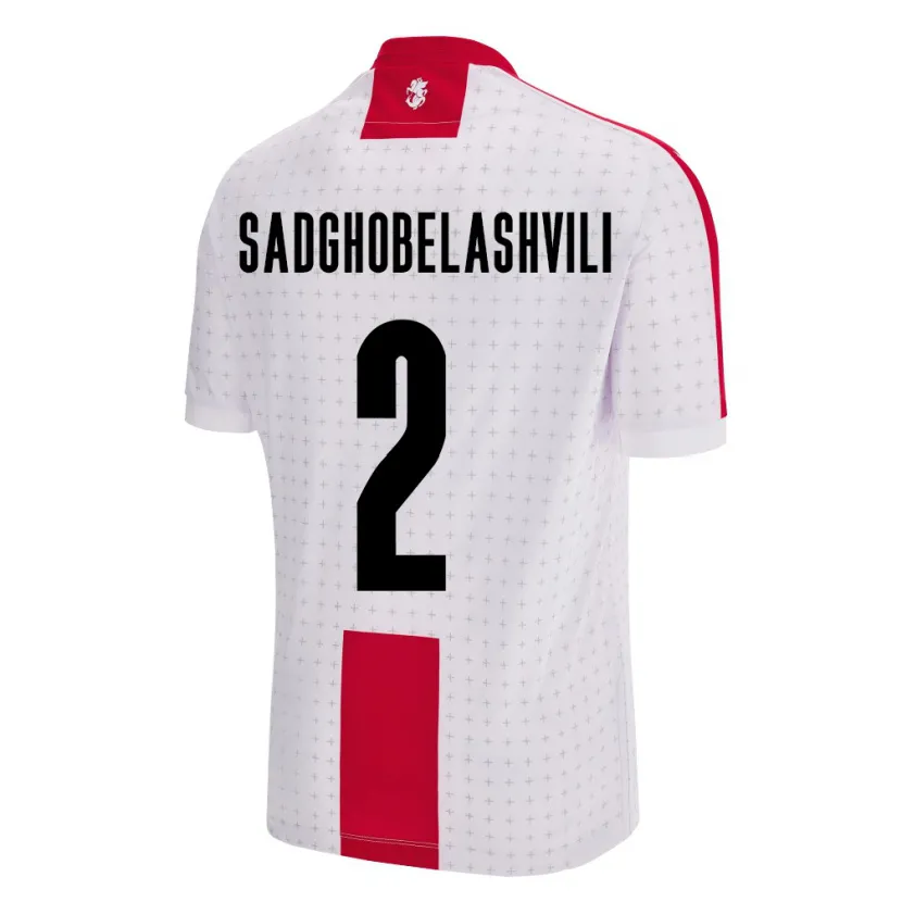 Danxen Børn Georgia Gela Sadghobelashvili #2 Hvid Hjemmebane Spillertrøjer 24-26 Trøje T-Shirt