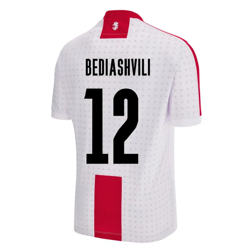 Danxen Børn Georgia Giorgi Bediashvili #12 Hvid Hjemmebane Spillertrøjer 24-26 Trøje T-Shirt