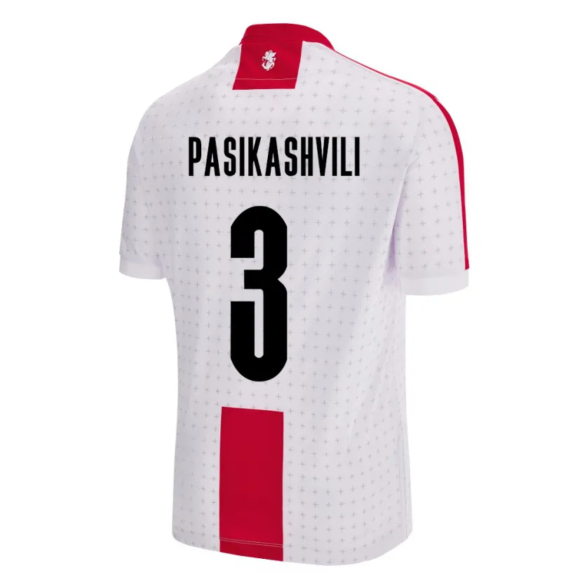 Danxen Børn Georgia Nino Pasikashvili #3 Hvid Hjemmebane Spillertrøjer 24-26 Trøje T-Shirt