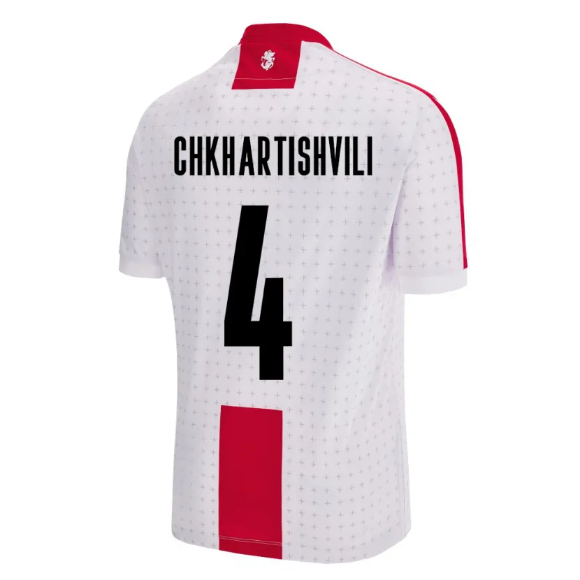 Danxen Børn Georgia Nino Chkhartishvili #4 Hvid Hjemmebane Spillertrøjer 24-26 Trøje T-Shirt