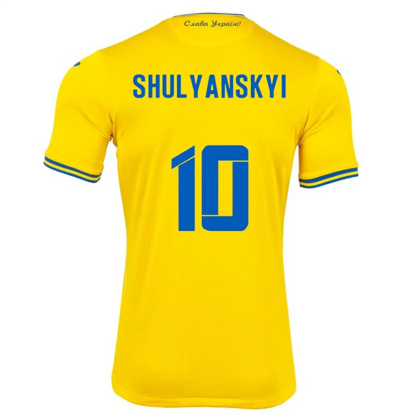 Danxen Børn Ukraine Artem Shulyanskyi #10 Gul Hjemmebane Spillertrøjer 24-26 Trøje T-Shirt