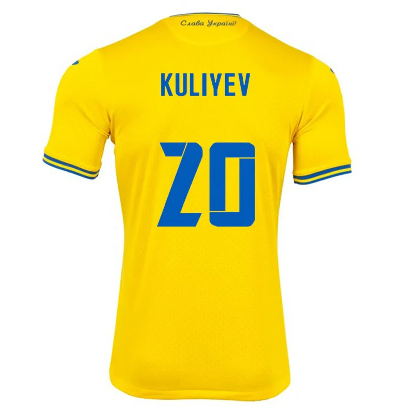 Danxen Børn Ukraine Eldar Kuliyev #20 Gul Hjemmebane Spillertrøjer 24-26 Trøje T-Shirt