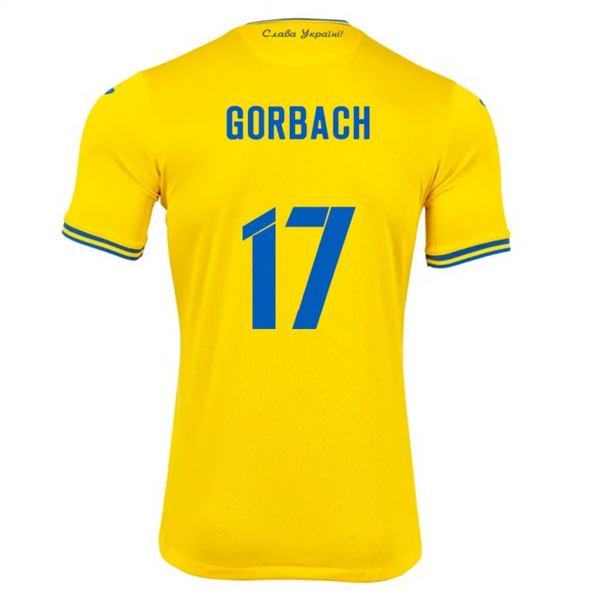 Danxen Børn Ukraine Igor Gorbach #17 Gul Hjemmebane Spillertrøjer 24-26 Trøje T-Shirt