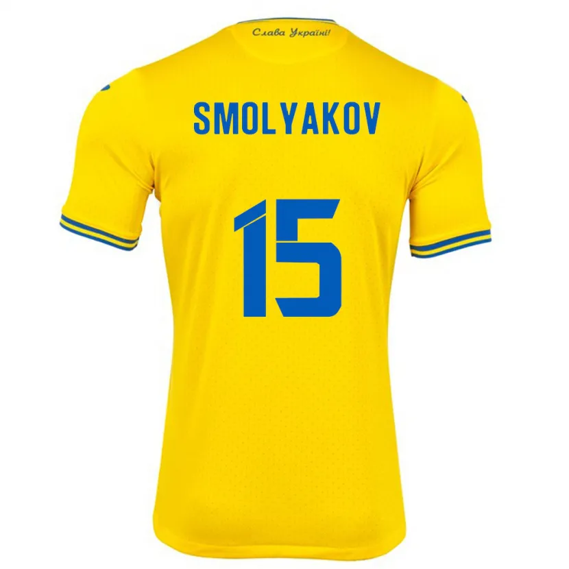 Danxen Børn Ukraine Artem Smolyakov #15 Gul Hjemmebane Spillertrøjer 24-26 Trøje T-Shirt