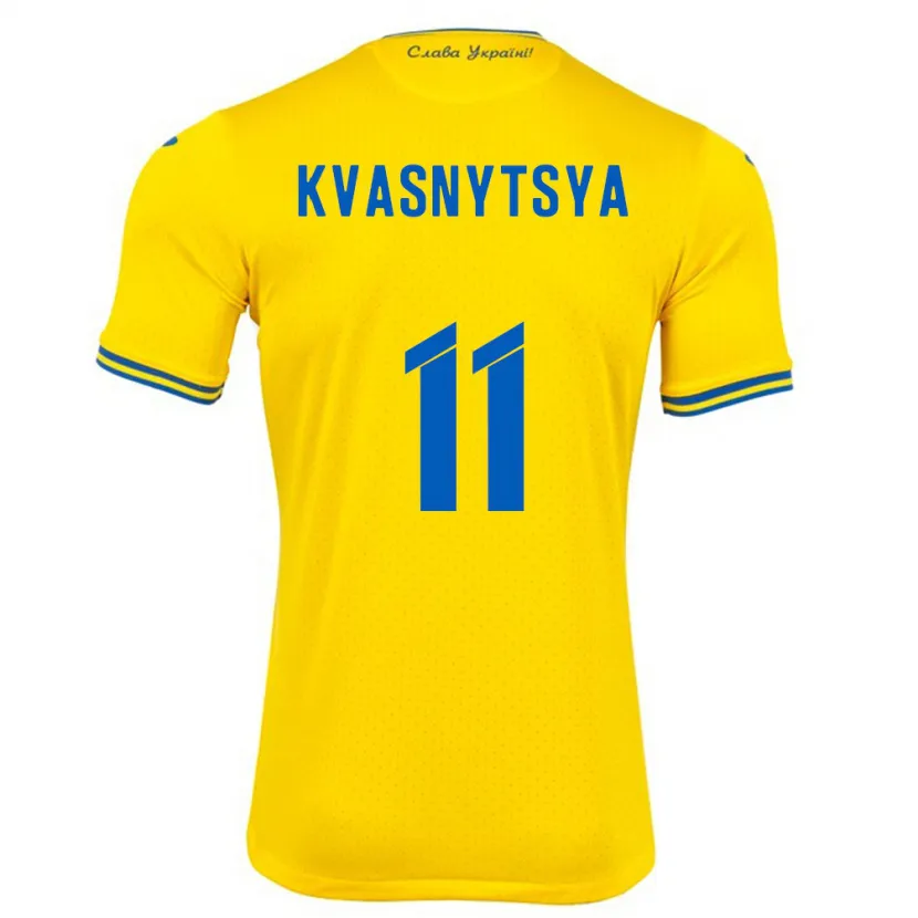 Danxen Børn Ukraine Ilya Kvasnytsya #11 Gul Hjemmebane Spillertrøjer 24-26 Trøje T-Shirt