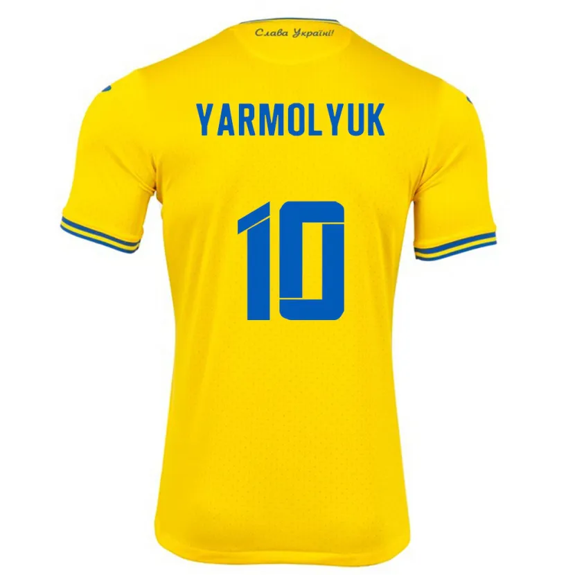 Danxen Børn Ukraine Yegor Yarmolyuk #10 Gul Hjemmebane Spillertrøjer 24-26 Trøje T-Shirt