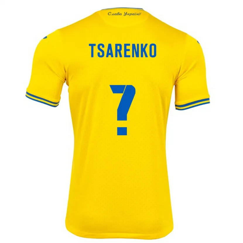 Danxen Børn Ukraine Anton Tsarenko #0 Gul Hjemmebane Spillertrøjer 24-26 Trøje T-Shirt